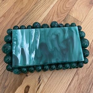 Green Marble Acrylic Clutch